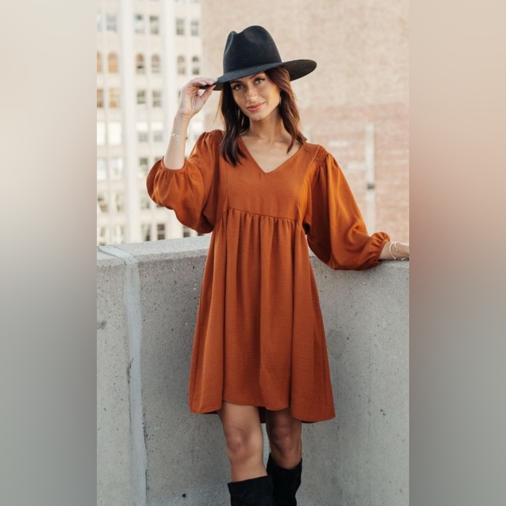 Everly Terracotta Midi Dress Size L